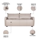 Ver imagem 3 de Sofá Living 3 Lugares Sala de Estar 220cm Virtus L07 Couro Bege - Mpozenato
