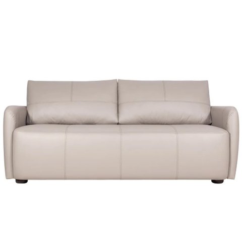 Sofá Living 3 Lugares Sala de Estar 220cm Virtus L07 Couro Bege - Mpozenato