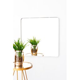 Espelho Retro Quadrado com Moldura em Metal 90 X 60 Cm - Branco - 3