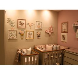 Painel Decorativo Quarto Menina Flores Botânica - 8 Peças - 5