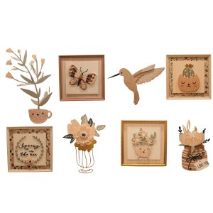 Painel Decorativo Quarto Menina Flores Botânica - 8 Peças