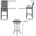 Ver imagem 2 de Mesa Bistrô e 2 Banquetas Roma Preta Corda Estofado 6 Trama Prata