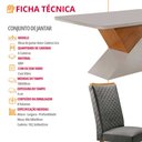 Ver imagem 7 de Mesa de Jantar Aster 180cm Tampo MDF e Vidro Canto Copo com 6 Cadeiras Lira Moderna
