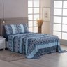 Jogo Cama Lençol Sonnet King Malha Estampada 100% Algodão 4 Peças - Geométrico - Azul Marinho - 3