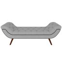 Ver imagem 4 de Puff Recamier Decorativo com Tachas 160 Cm Santorini P05 Veludo Cinza - Lyam Decor