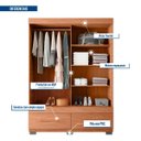 Ver imagem 7 de Guarda-roupa Solteiro 2 Portas de Correr 2 Gavetas Sereno