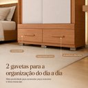 Ver imagem 5 de Guarda-Roupa Solteiro 2 Portas de Correr 2 Gavetas Sereno Marrom Freijo/Off White