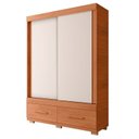 Ver imagem 2 de Guarda-Roupa Solteiro 2 Portas de Correr 2 Gavetas Sereno Marrom Freijo/Off White