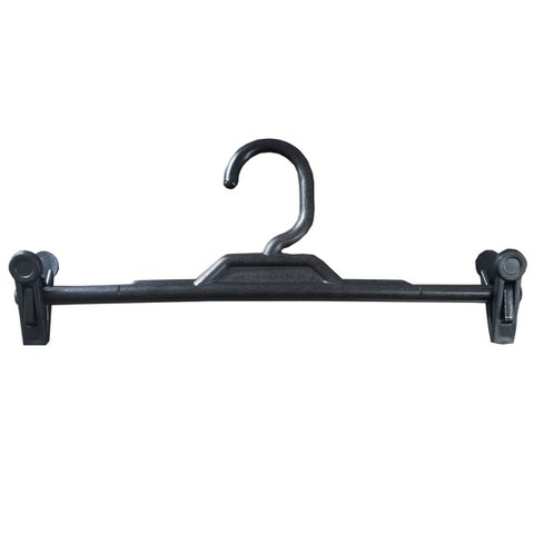 Cabide com Presilha Preto de Plástico para Saias Bermudas Calças Lojas Expositor