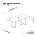 Ver imagem 3 de Mesa de Reunião Retangular com Power Box 200x90cm MR2000P25TUB Preto/Branco