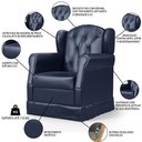 Ver imagem 3 de Poltrona de Amamentação e Descanso com Balanço e Puff Lucy P04 Sintético Azul Marinho - Mpozenato