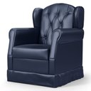 Ver imagem 5 de Poltrona de Amamentação e Descanso com Balanço e Puff Lucy P04 Sintético Azul Marinho - Mpozenato