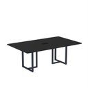Ver imagem 1 de Mesa de Reunião Retangular com Power Box 200x90cm MR2000P25TUB Preto/Azul Delrei