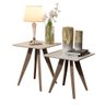 Conjunto 2 Mesa Classic Lateral Quadrado Pés de Eucalipto Maciço Ofertamo Mesa de apoio quadrada - 1