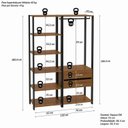 Ver imagem 4 de Guarda Roupa Closet Modulado Siena 132cm 2 Gav Cabideiro e 7 Prat Yescasa Marrom/Cedro Madeirado/Preto