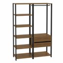 Ver imagem 3 de Guarda Roupa Closet Modulado Siena 132cm 2 Gav Cabideiro e 7 Prat Yescasa Marrom/Cedro Madeirado/Preto