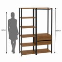 Ver imagem 5 de Guarda Roupa Closet Modulado Siena 132cm 2 Gav Cabideiro e 7 Prat Yescasa Marrom/Cedro Madeirado/Preto