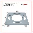 Ver imagem 2 de Base Suporte de Alumínio Quadrado com Rodízios Gel Vaso 30cm