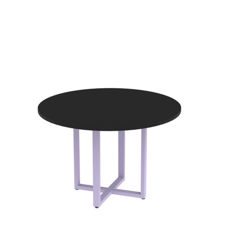 Mesa de Reunião Redonda 100cm MRR1100P25TUB Preto/Lilás