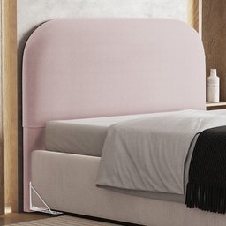 Cabeceira Cama Box Casal 140cm Orgânica Lanna W01 Bouclê Rosê - Lyam Decor - 2
