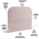 Ver imagem 4 de Cabeceira Cama Box Casal 140cm Orgânica Lanna W01 Bouclê Rosê - Lyam Decor