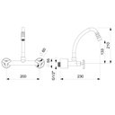 Ver imagem 2 de Misturador para Cozinha de Parede Bica Móvel com Arejador Articulado Up