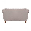 Ver imagem 4 de Sofá Realeza 2 Lugares 146cm Bege Suede Fixo Estilo Clássico Bella Decor