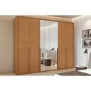Ver imagem 1 de Guarda Roupa 6 Portas (1 C- Espelho) e 6 Gavetas Imperatore Amêndoa - Lopas