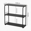 Ver imagem 3 de Estante Nicho Suspenso 3 Prateleiras Estilo Industrial 68x68 Cristal/Preto