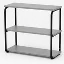 Ver imagem 1 de Estante Nicho Suspenso 3 Prateleiras Estilo Industrial 68x68 Cristal/Preto