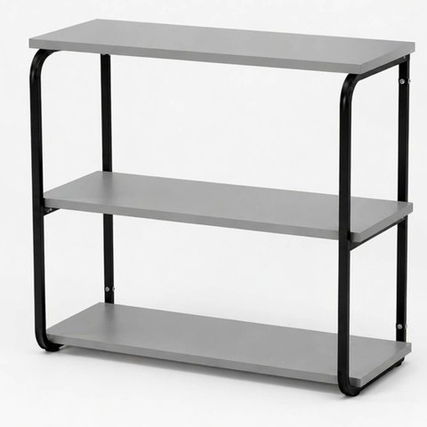 Estante Nicho Suspenso 3 Prateleiras Estilo Industrial 68x68 Cristal/Preto