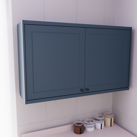 Armário Aéreo 120cm 2 Portas 100% MDF Cozinha Sevilha Herval Azul