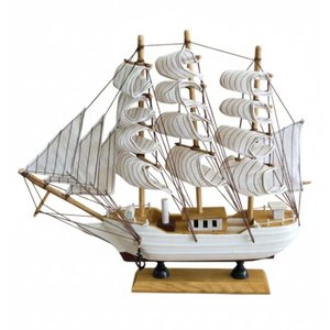 Barco Pesqueiro Decorativo 33 Cm - em Madeira 33 X 30 Cm