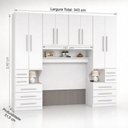 Ver imagem 3 de Guarda Roupa Casal King Size 1223SK 10 Gavetas MDF Carvalho Claro Móveis Ilan 343cm