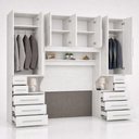 Ver imagem 4 de Guarda Roupa Casal King Size 1223SK 10 Gavetas MDF Carvalho Claro Móveis Ilan 343cm