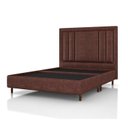 Ver imagem 4 de Cama Base Box Casal Queen 163cm Courino Florença Mogno