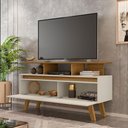 Ver imagem 2 de Rack Rubi Tv até 50 2 Portas Pé Madeira Cinamomo Off White