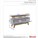 Ver imagem 4 de Rack Rubi Tv até 50 2 Portas Pé Madeira Cinamomo Off White
