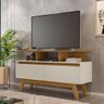 Rack Rubi Tv até 50 2 Portas Pé Madeira Cinamomo Off White - 1