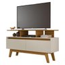 Rack Rubi Tv até 50 2 Portas Pé Madeira Cinamomo Off White - 3
