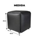 Ver imagem 3 de Puff 5 em 1 Multifuncional Banco Compacto em Aço Resistente:preto