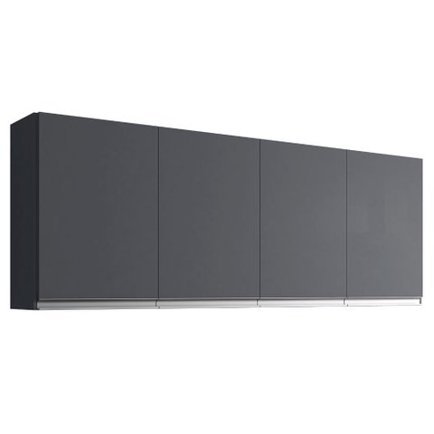 Armário Aéreo Andréia 160 Cm 4 Portas Cinza Ajl