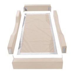 Cama Infantil Espumada Clara Premium Conforto Quarto Criança Proteção Moderna com Colchão Cor Bege - 4