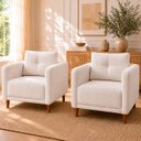 Ver imagem 1 de Kit 2 Poltronas Decorativas para Sala Aviv Boucle Persa Premium Cores
