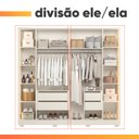 Ver imagem 7 de Guarda Roupas Casal Reflecta com LED 6 Portas 4 Gavetas Monterrey