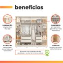 Ver imagem 4 de Guarda Roupas Casal Reflecta com LED 6 Portas 4 Gavetas Monterrey