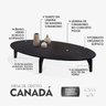 Mesa de Centro Oval Orgânico em MDF Pés Madeira Maciça Laminada 100x45cm Canada - 5