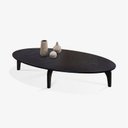 Ver imagem 3 de Mesa de Centro Oval Orgânico Pés Madeira Maciça Laminada 100% MDF 100x45cm Canada Preto