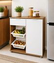 Ver imagem 1 de Fruteira de Cozinha Vitória 2 Cestos Porta Gaveta Multiuso:Castanho/Offwhite