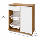 Ver imagem 3 de Fruteira de Cozinha Vitória 2 Cestos Porta Gaveta Multiuso:Castanho/Offwhite